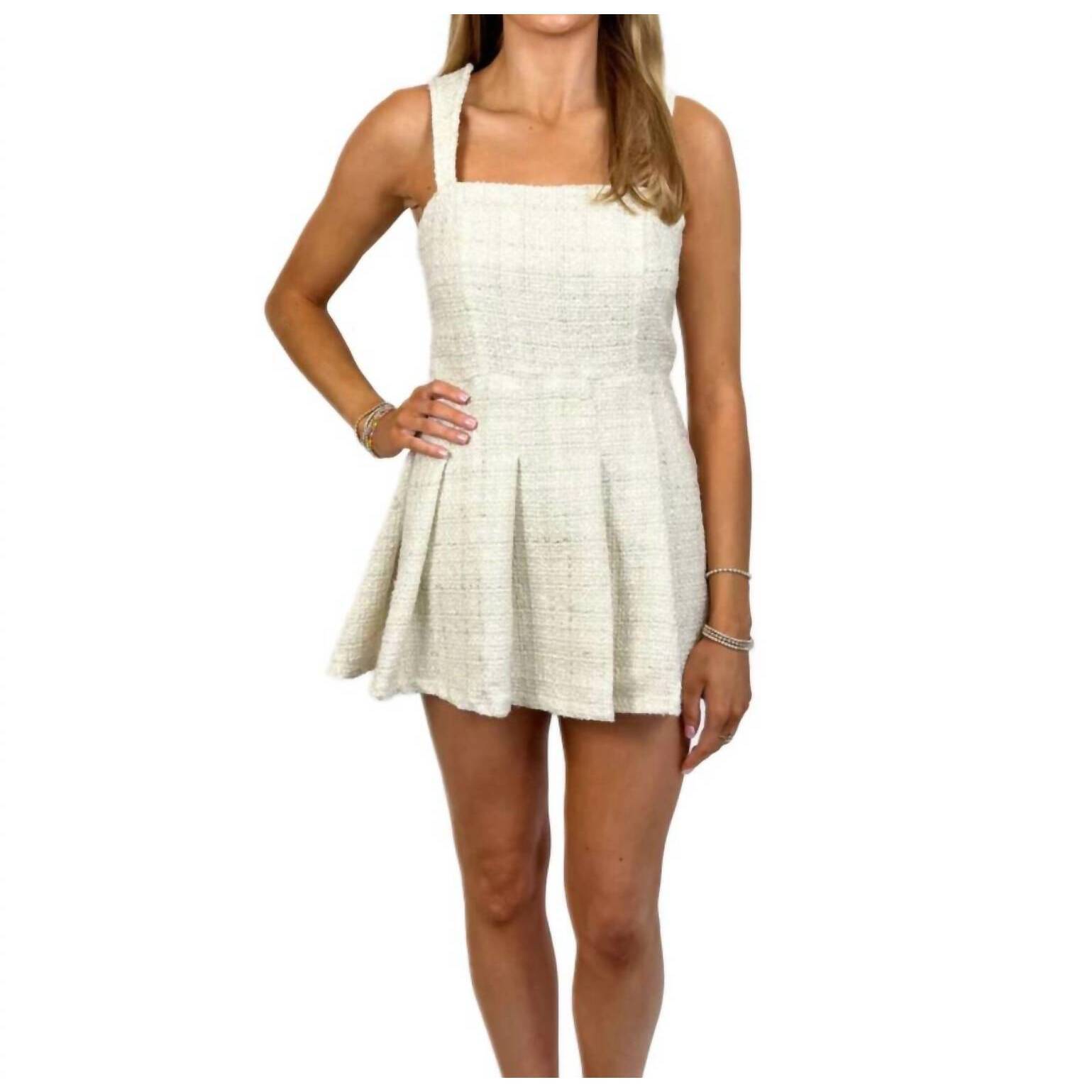 New Sincerely Ours Helena Tweed Romper In White